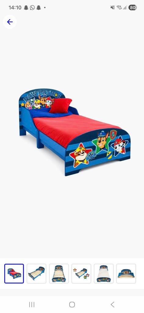 Paw patrol  kleuterbedje, Ophalen, Zo goed als nieuw, Minder dan 140 cm, Minder dan 70 cm