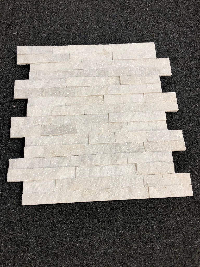 stone panels steenstrips natuursteen Quartsite white 15x60, Tuin en Terras, Keramiek, Nieuw, Ophalen of Verzenden, 10 m² of meer