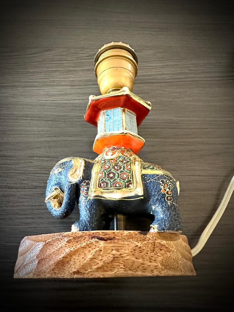 Olifant Lamp voet dier vintage curiosa lampenvoet kleurrijk, Antiek en Kunst, Verzenden
