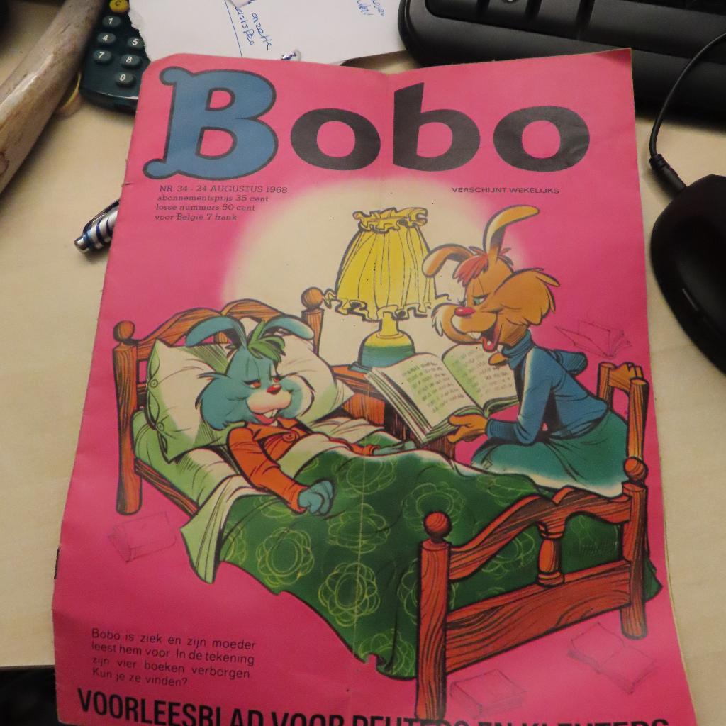 2 Bobo's tijdschriften kleuters uit 1968 nr. 34 en nr. 38, Verzenden, Gelezen