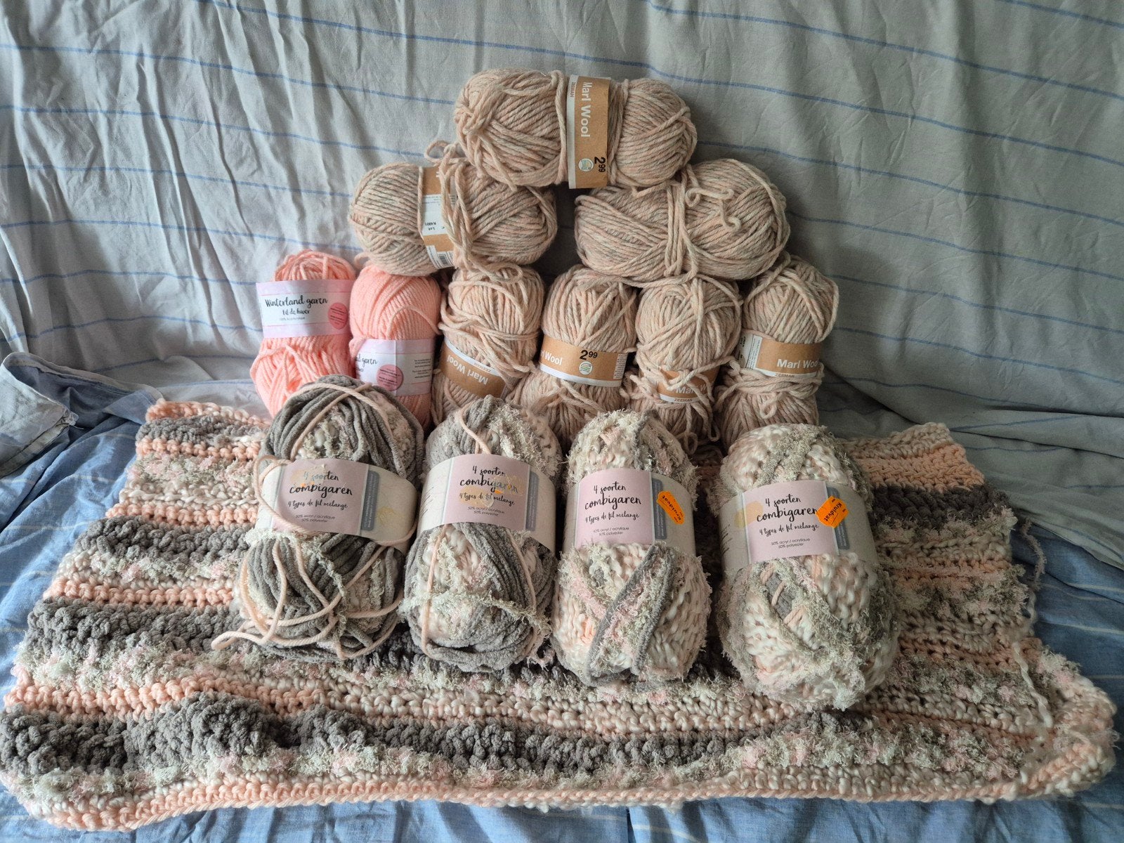 Groot pakket wol en combigaren voor breien/haken, Ophalen of Verzenden, Zo goed als nieuw, Breien of Haken, Wol of Garen