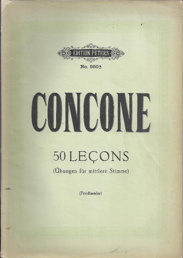 Bo943 bladmuziek concone edition peters, Gebruikt, Klassiek, Ophalen of Verzenden, Artiest of Componist