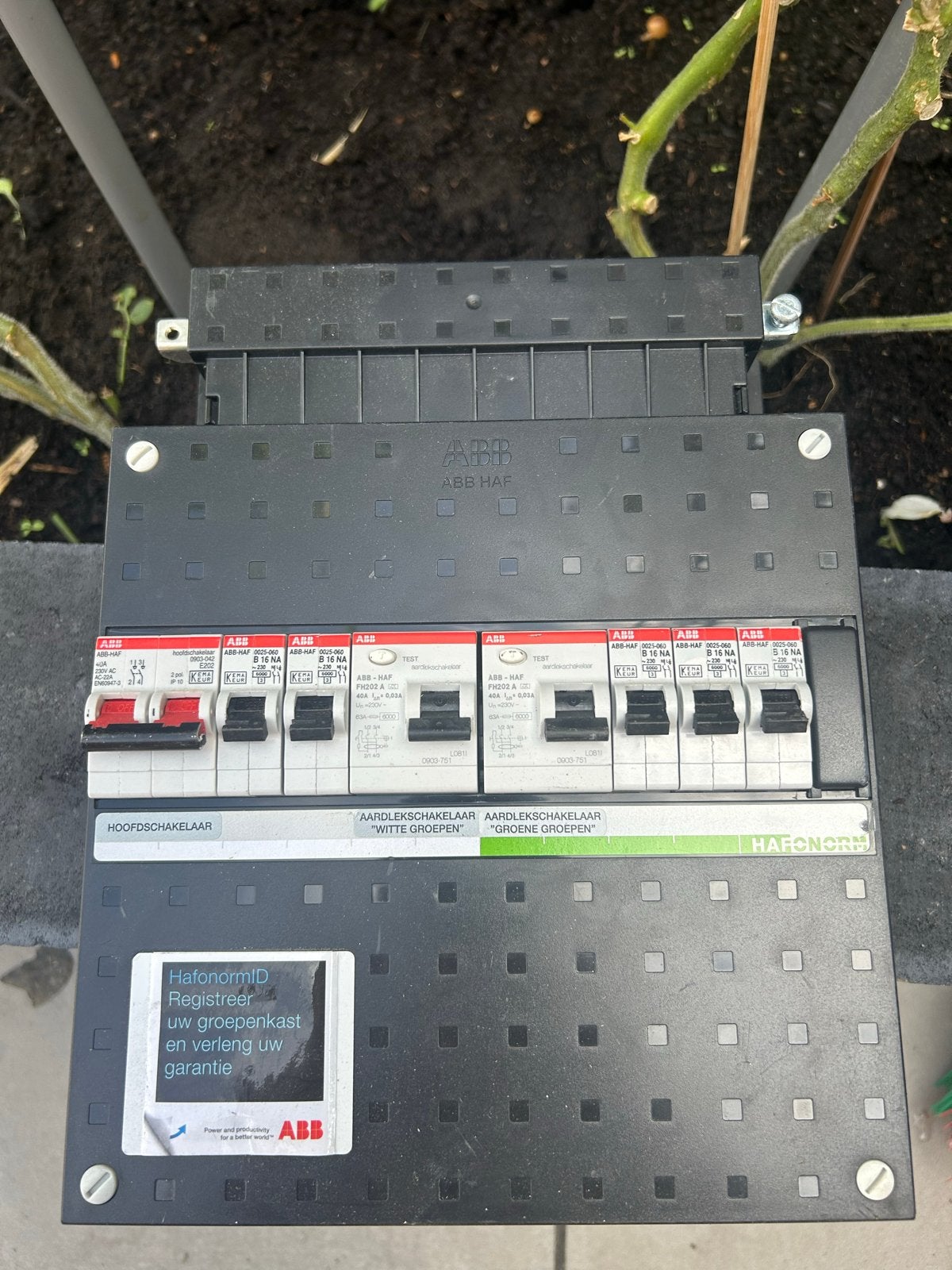 ABB Meterkast met 5 groepen, 2x aardlek, 1x hoofdschakelaar, Ophalen of Verzenden, Gebruikt, ABB, Groepenkast