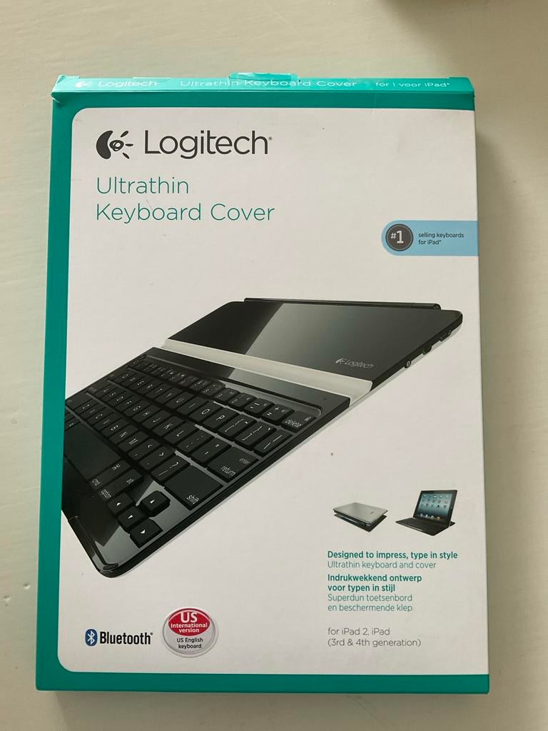 Logitech Ultrathin Keyboard Cover voor iPad 3rd en 4th gen., Computers en Software, Toetsenborden, Ophalen of Verzenden, Qwerty
