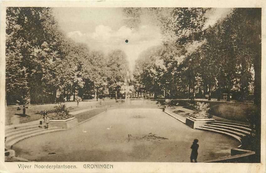 300-028-035 Groningen Vijver Noorderplantsoen, Verzenden, Voor 1920, Groningen