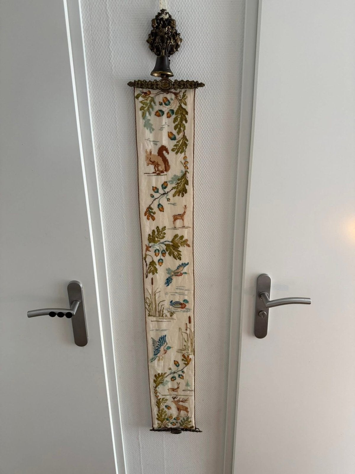 Vintage schellekoord met bosdieren/jacht motief, Ophalen of Verzenden