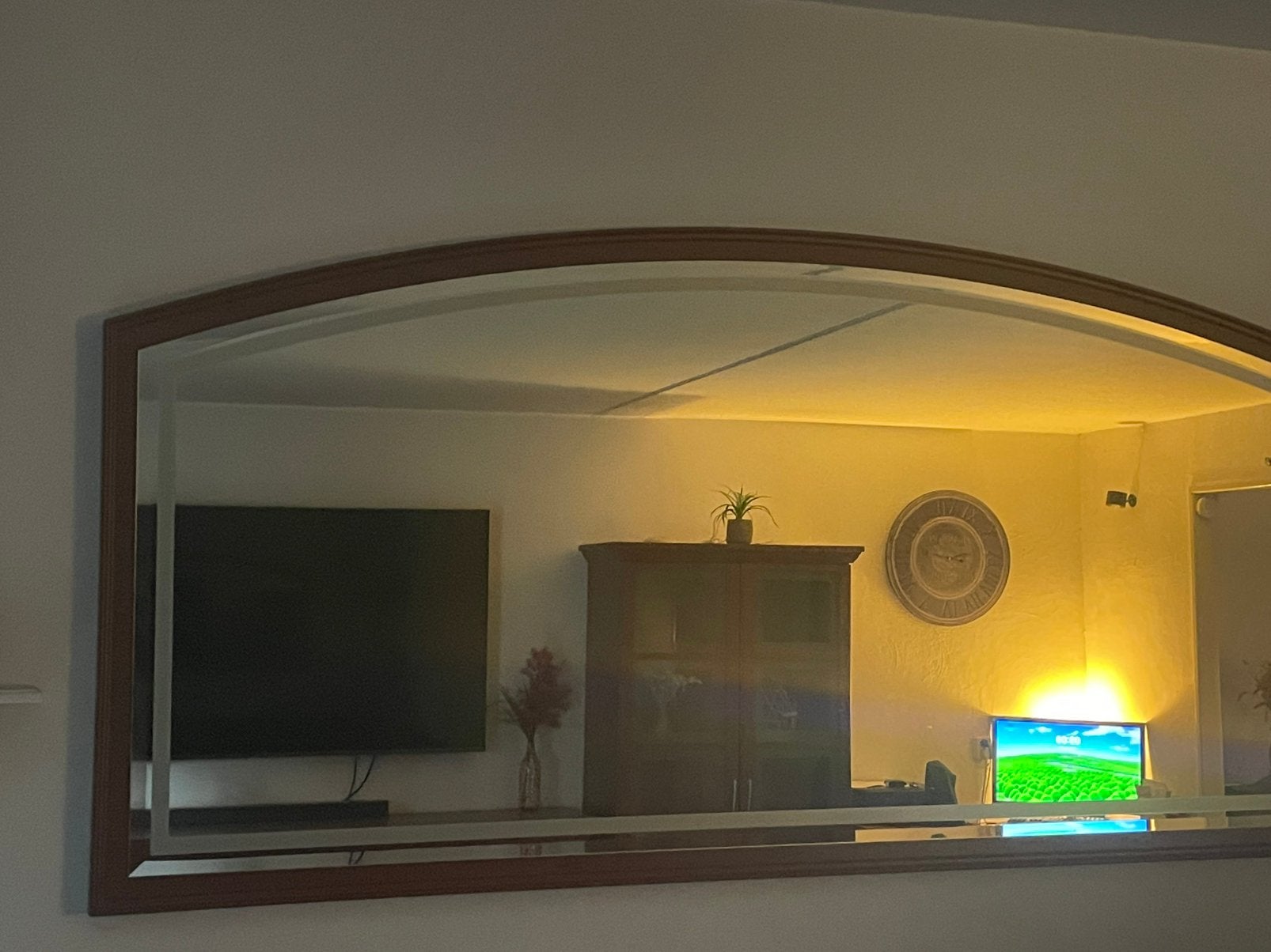 Dressoir vitrine kast en spiegel, Ophalen, Zo goed als nieuw