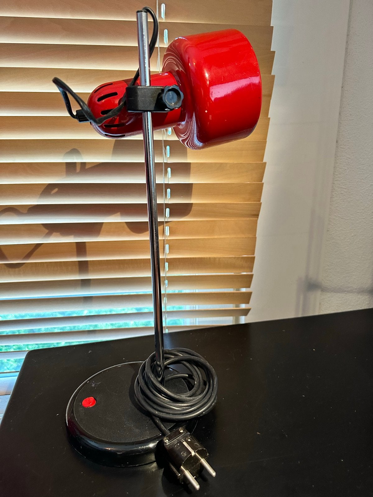 Vintage rode bureaulamp/tafellamp, Ophalen, Gebruikt, Metaal