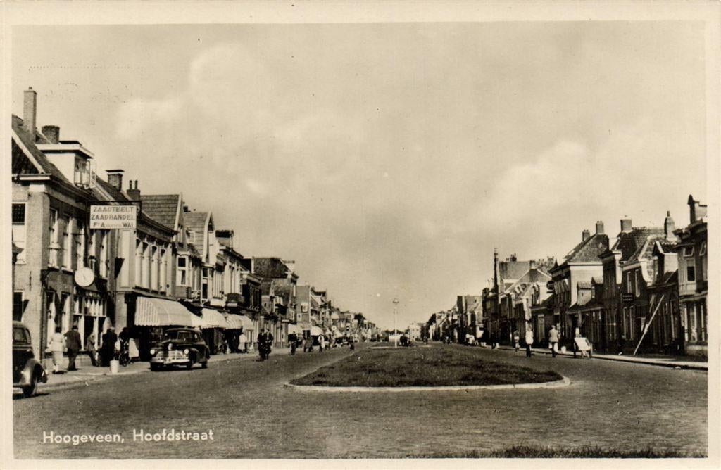 Hoogeveen, Hoofdstraat - zaadhandel v.d. Wal - ongelopen, Verzamelen, Verzenden, 1940 tot 1960, Ongelopen, Drenthe