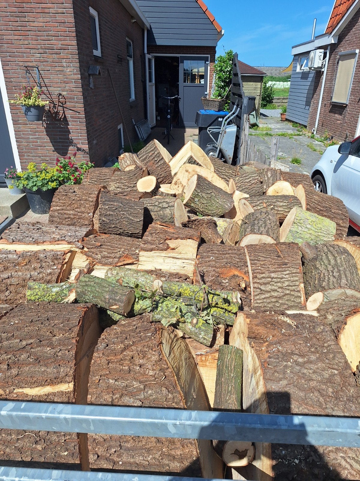 Eikenhout haardhout -, 3 tot 6 m³, Ophalen of Verzenden, Eikenhout, Blokken