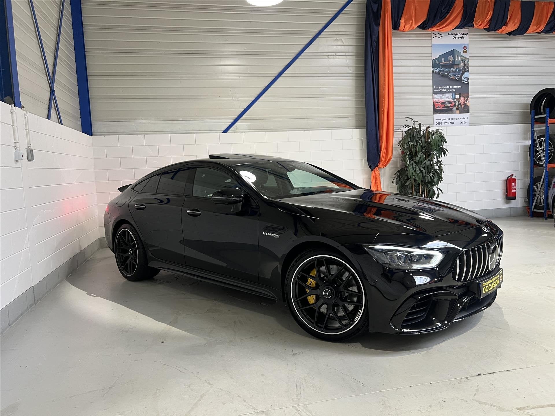MERCEDES AMG GT Coupé V8 639pk 4MATIC+ AMG SPEEDSHIFT MCT 9, Dealer onderhouden, Gebruikt, 2020 kg, Zwart