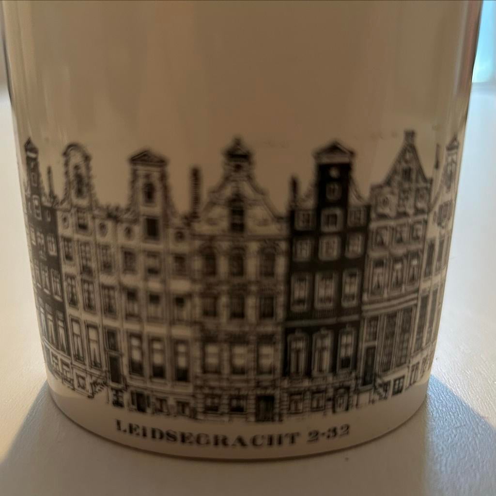 Mok met Amsterdamse grachtenpanden - Leidschegracht, Ophalen of Verzenden