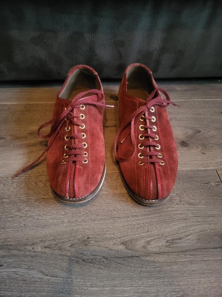 Vintage suede leren bowling schoenen - maat 39, Sport en Fitness, Bowlen, Ophalen of Verzenden, Zo goed als nieuw, Schoenen