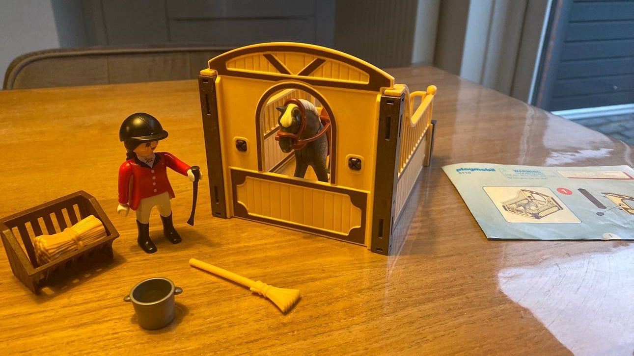 Playmobil paard met ruiter en stal 5110, Ophalen of Verzenden, Zo goed als nieuw, Complete set