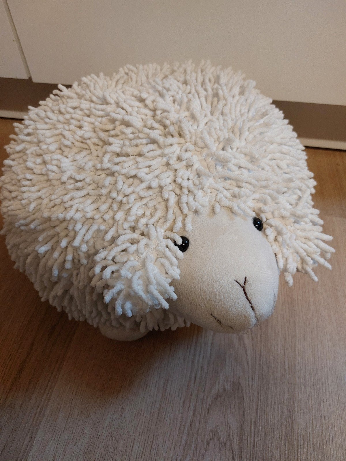 Texel schaap kussen knuffel met slierten 34 cm, Ophalen of Verzenden
