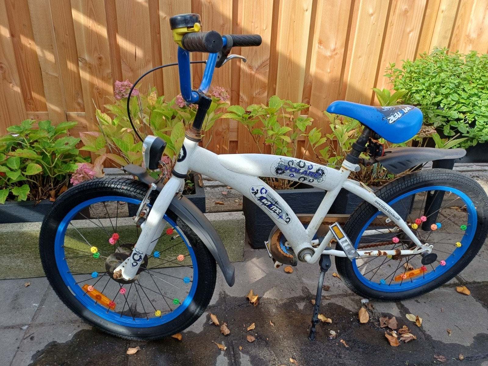 Volare kinderfiets 20 inch - Wit/Blauw, 20 inch of meer, Gebruikt, Velgrem, Volare