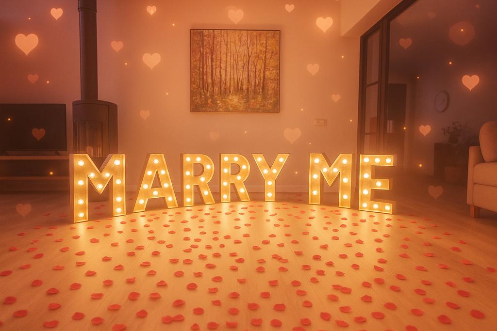 MARRY ME Lichtletters - Huwelijksaanzoek, Ophalen, Gebruikt