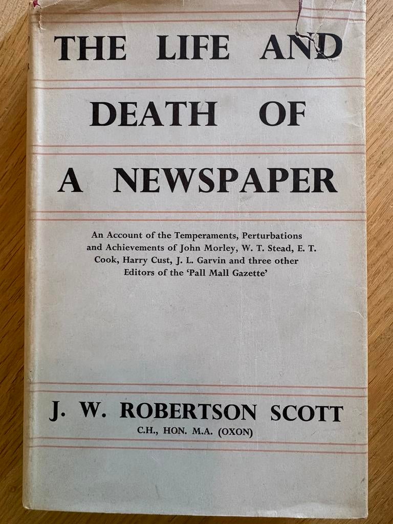 The life and death of a newspaper - J.W. Robertson vintage, Antiek en Kunst, Ophalen of Verzenden