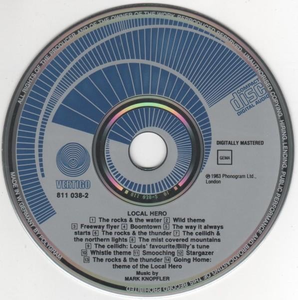 Mark Knopfler – Local Hero CD 811 038-2 BLUE SWIRL (1983, Verzenden, Zo goed als nieuw, Poprock