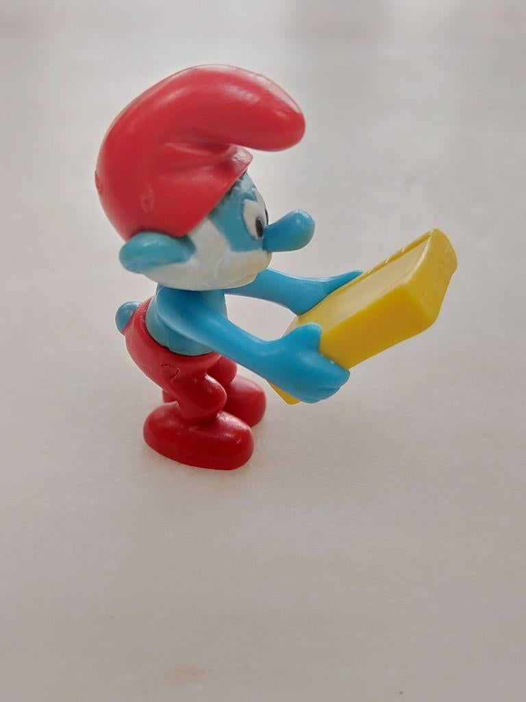 Smurf met boek - Figuurtje, Verzamelen, Smurfen, Ophalen of Verzenden, Gebruikt, Overige Smurfen, Poppetje, Figuurtje of Knuffel