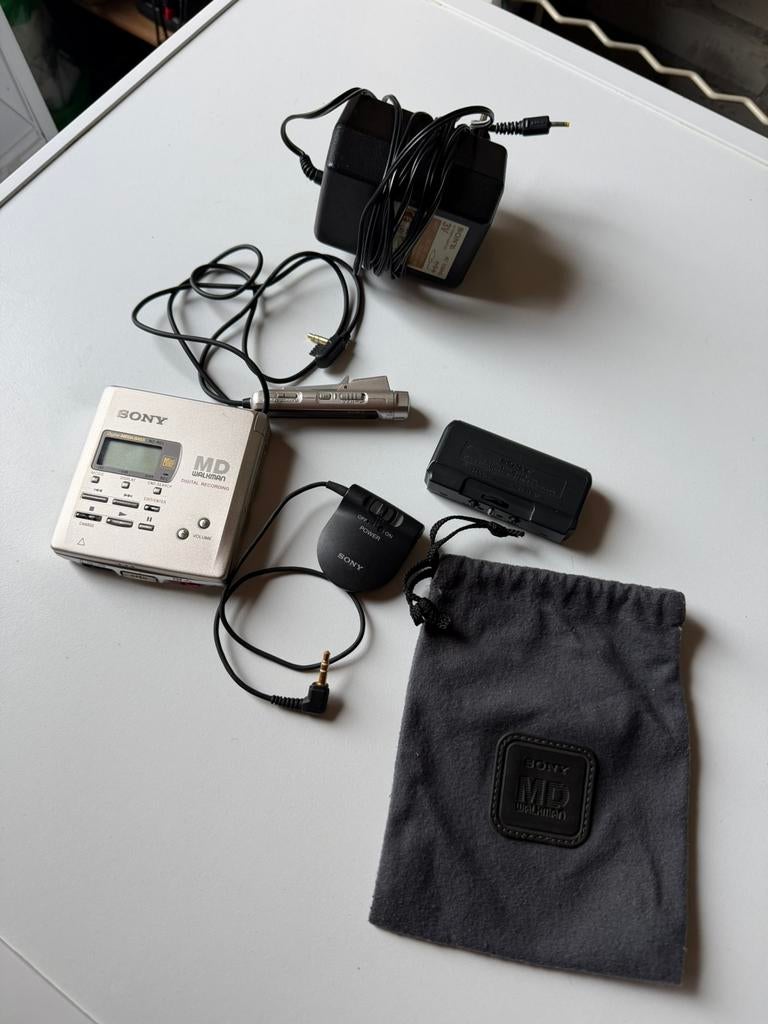 Sony MZ-R55 minidisc walkman compleet, Ophalen of Verzenden, Minidisc-speler