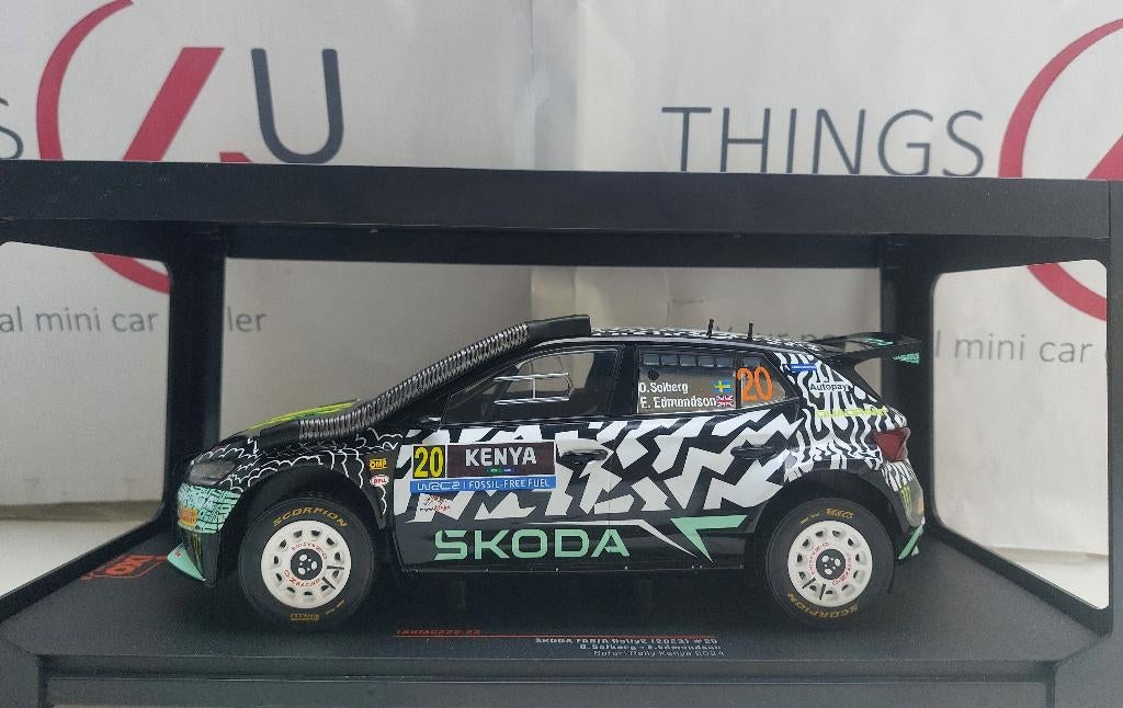 Ixo 1:18 Skoda Fabia Rally2 No.22 Safari Kenia Rally Solberg, Hobby en Vrije tijd, Modelauto's | 1:18, Ophalen of Verzenden, Nieuw