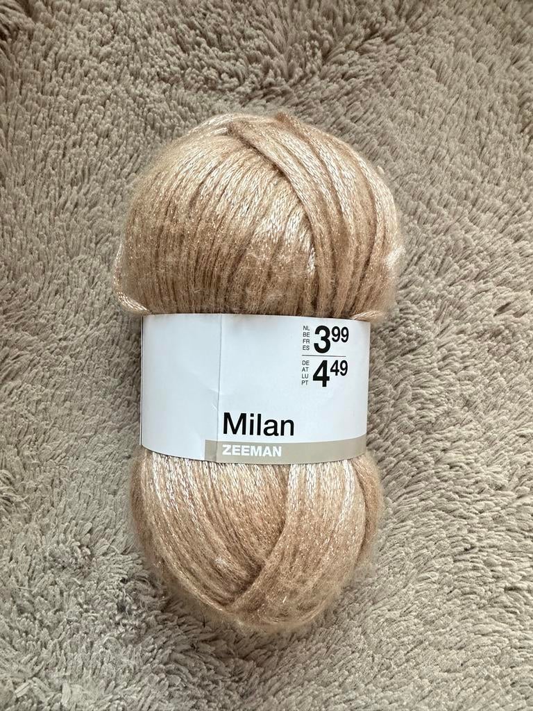 4 Bollen Milan Garen Zeeman - Goudkleurig, Ophalen of Verzenden, Nieuw, Breien of Haken, Wol of Garen