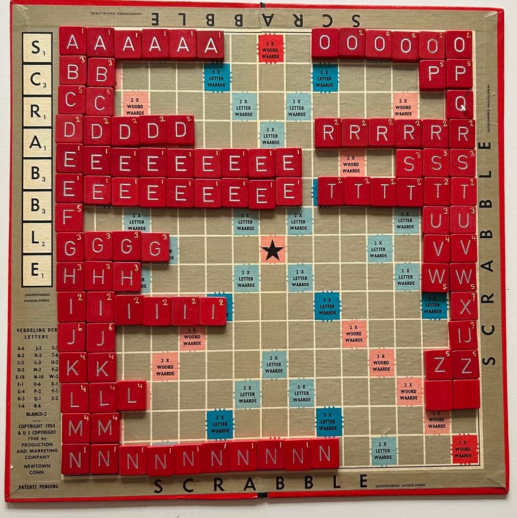 Scrabble Origineel Spel COMPLEET RODE LETTERBLOKJES, Hobby en Vrije tijd, Gezelschapsspellen | Bordspellen, Een of twee spelers