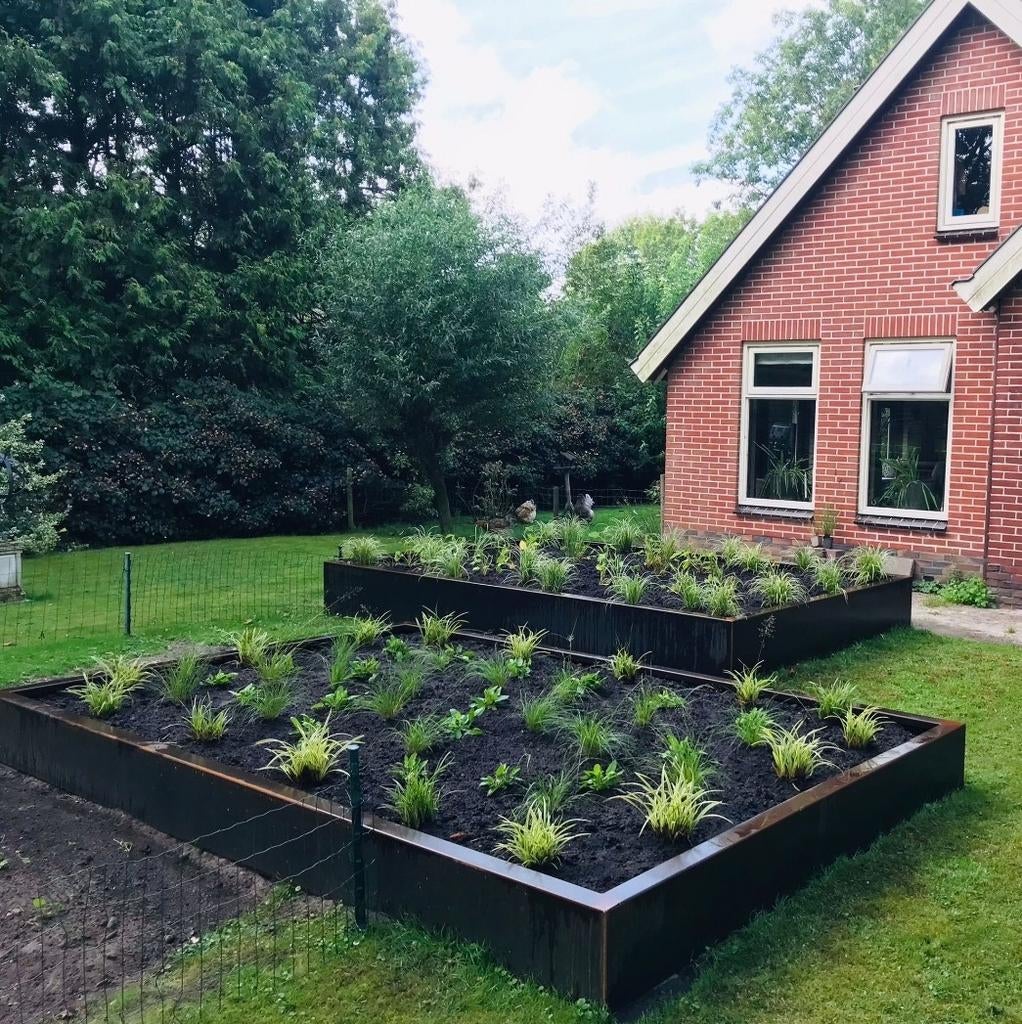 Cortenstaal, plantenbakken, borderranden,, 100 cm of meer, Ophalen of Verzenden, Zo goed als nieuw, Metaal