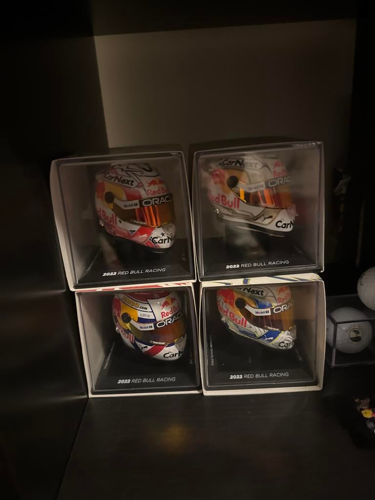 4 Max Verstappen 1:4 Helmen - 2022 Seizoen, Verzamelen, Automerken, Motoren en Formule 1, Nieuw, Formule 1, Ophalen of Verzenden
