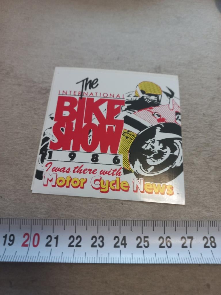 Vintage International Bike Show 1986 Sticker, Motoren, Ophalen of Verzenden