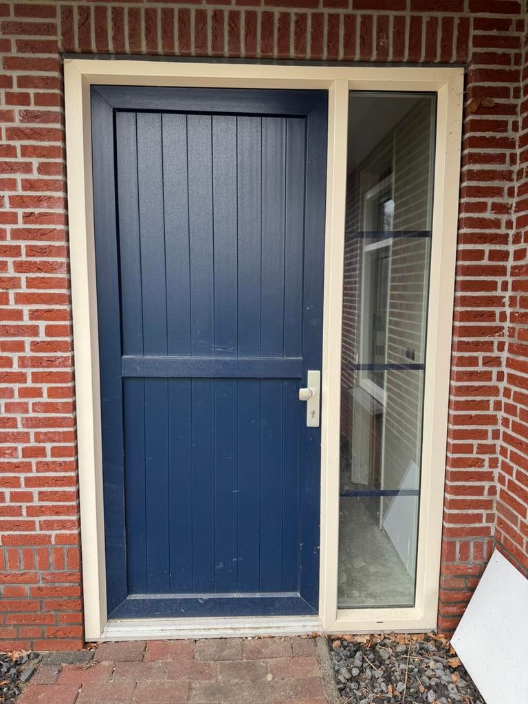 Kunststof voordeur met zijlicht, Ophalen, Kunststof, Deurkozijn, Zo goed als nieuw