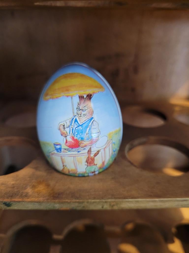 Blikken candy container paasei, Ophalen of Verzenden