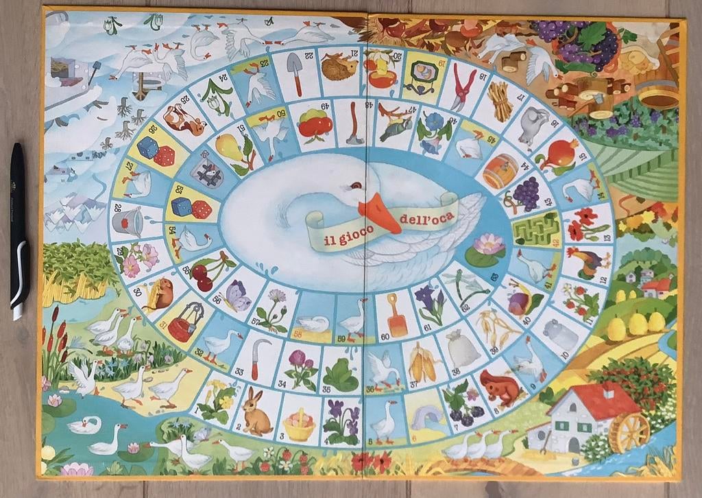 Italiaans Ganzenbordspel jaren ‘70, Antiek en Kunst, Antiek | Speelgoed, Ophalen of Verzenden