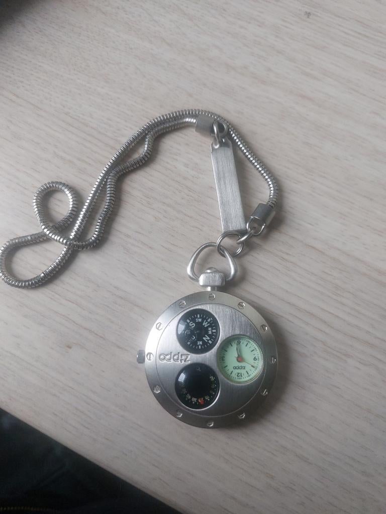 Zippo Zakhorloge met Kompas, Ophalen of Verzenden, Gebruikt