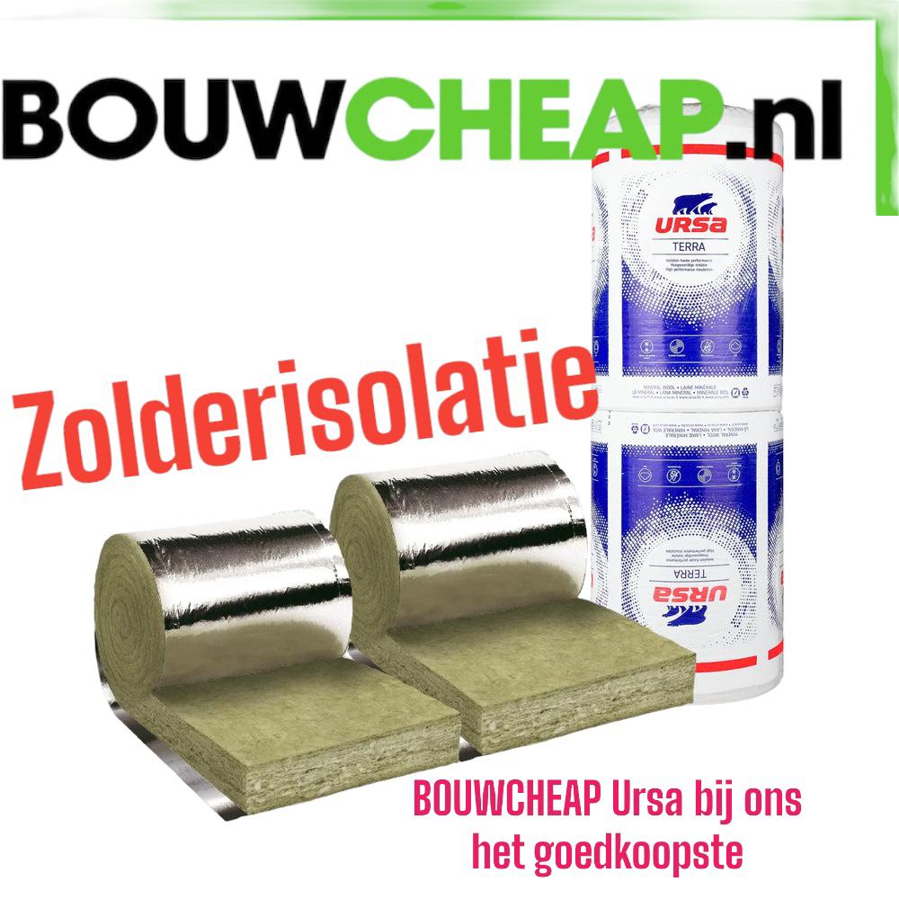 Glaswol met alukraft dampremmende aluminiumfolie .