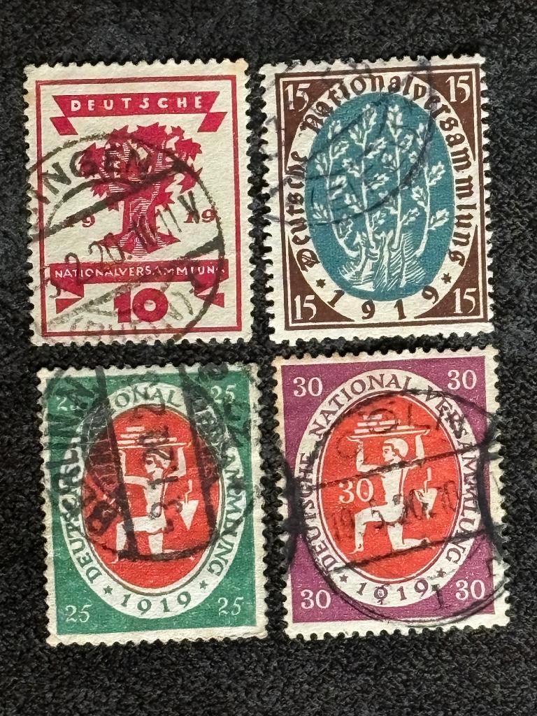 1919-1920 Reich 106-109, Weimar republiek, Gestempeld, Postzegels en Munten, Ophalen of Verzenden, Overige periodes, Gestempeld