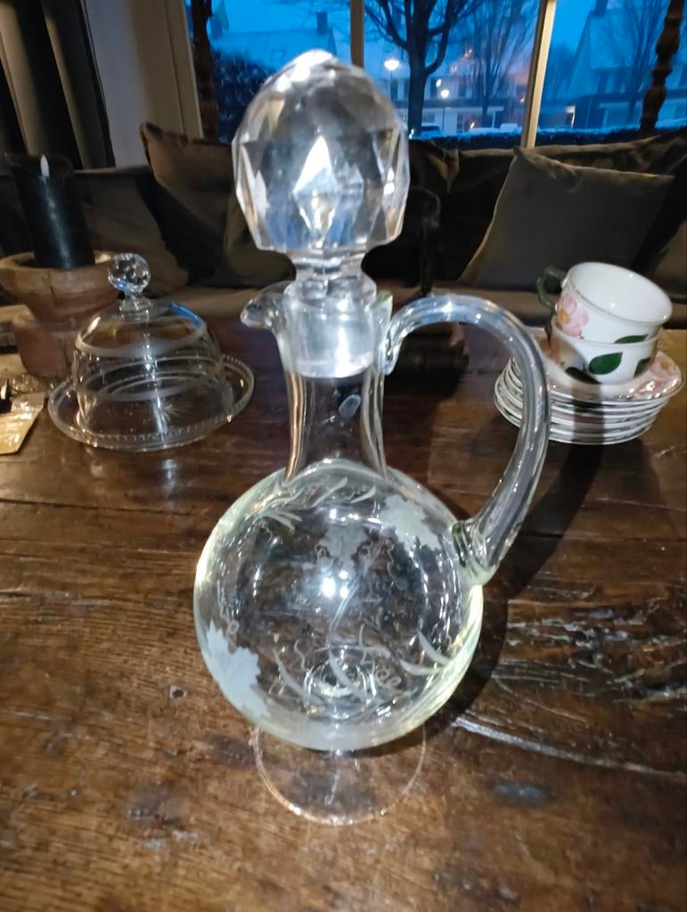 Glazen karaf met stop, Antiek en Kunst, Ophalen of Verzenden