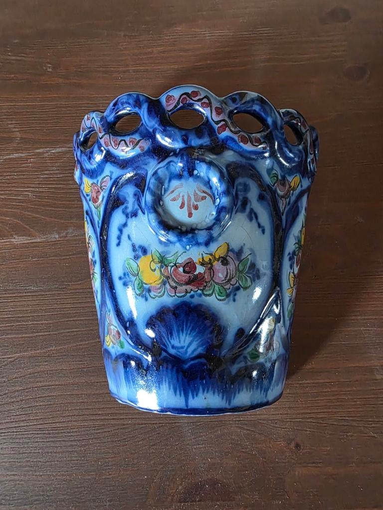Portugese Wandvaas met Bloemen, Ophalen of Verzenden