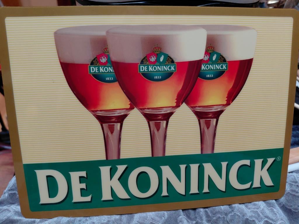 Reclamebord De Koninck. 26x19, Verzamelen, Merken en Reclamevoorwerpen, Ophalen of Verzenden, Reclamebord
