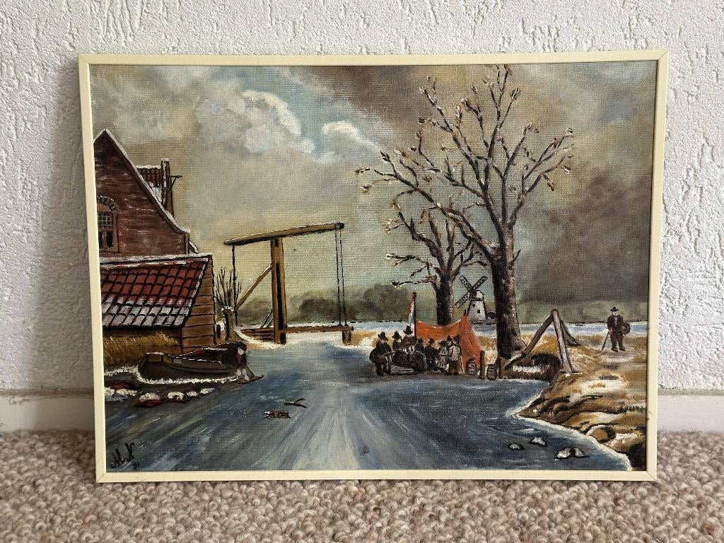 Schilderij - Winterlandschap, Ophalen