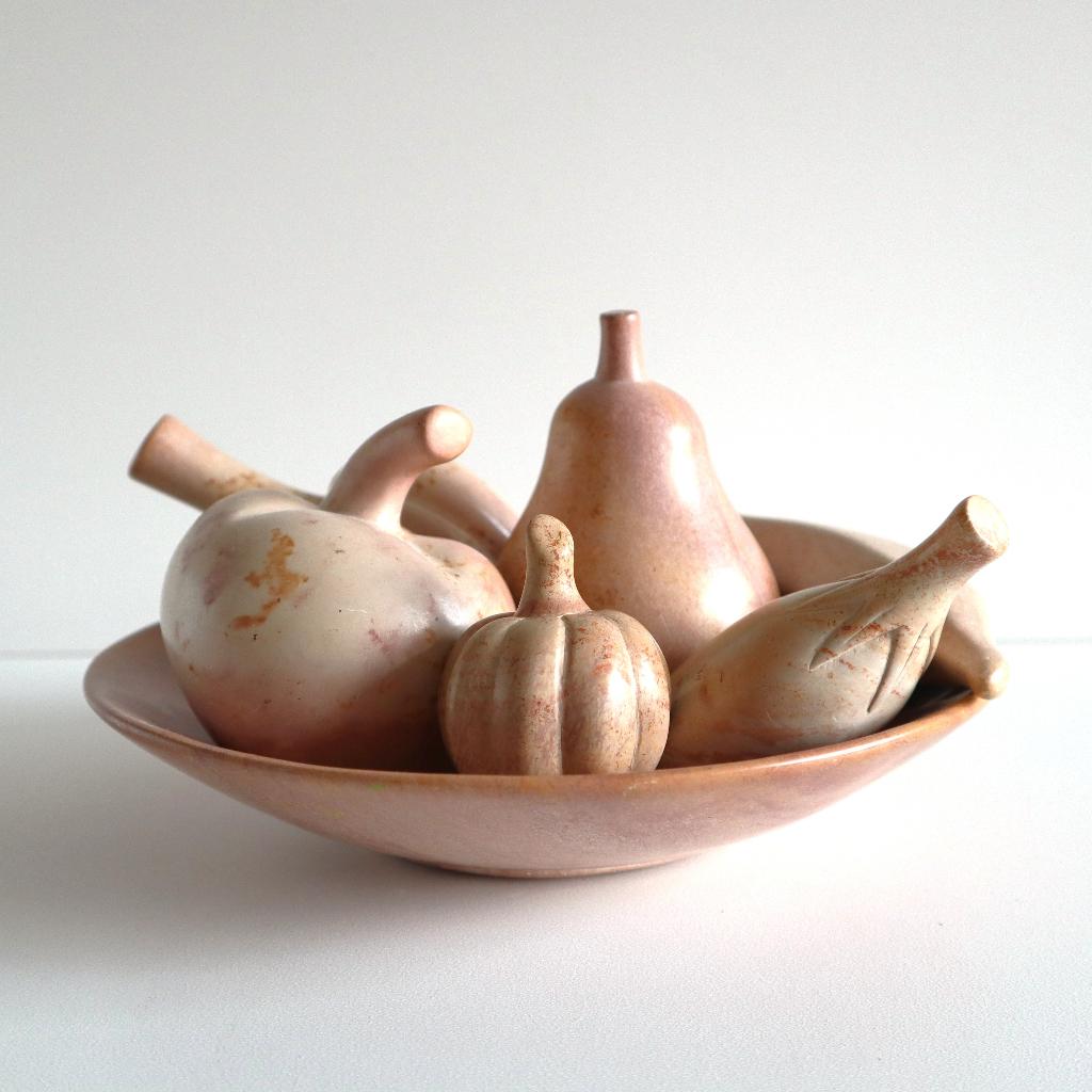 Speksteen fruitschaal - Kisii vintage decoratie, Ophalen of Verzenden