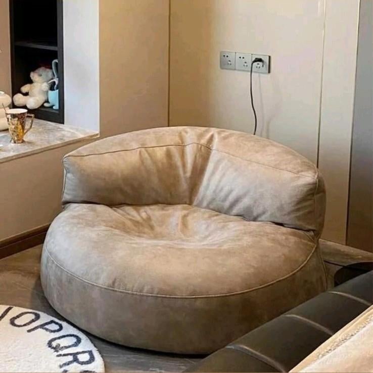 NIEUW! Leer Fauteuil 1 Zits Poef Bank Bruin Zitzak Sofa, Eenpersoons, Nieuw, Ophalen of Verzenden, Minder dan 150 cm