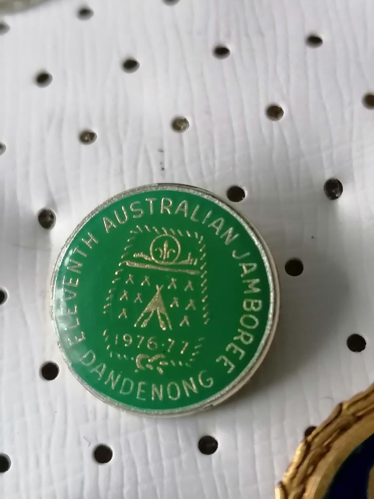 SPELD AUSTRALIAN JAMBOREE  1976/77, Ophalen of Verzenden, Gebruikt, Overige onderwerpen, Speldje of Pin