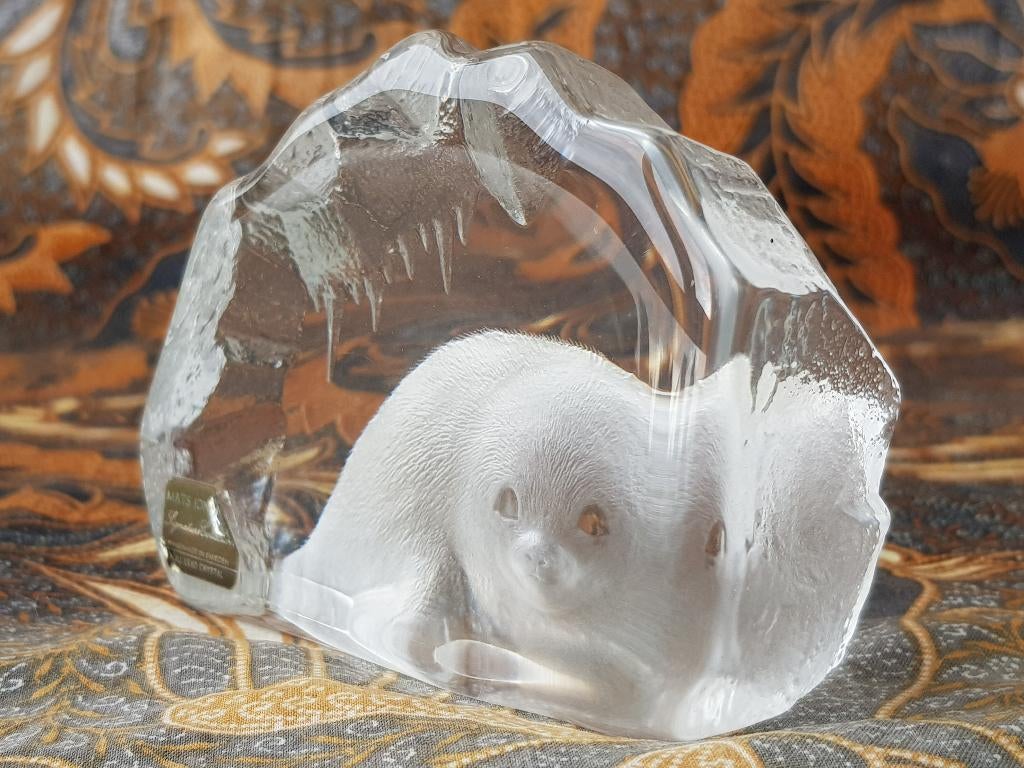 Zeehond mooi vintage kristal uit Zweden doos Mats Jonasson., Antiek en Kunst, Antiek | Glas en Kristal, Ophalen of Verzenden