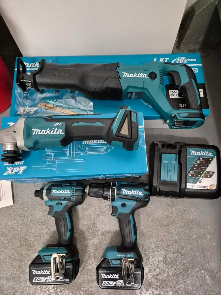 MAKITA set NIEUW  4 MACHINES BOOR SLAG SLIJPER RECIPRO, Ophalen, Nieuw