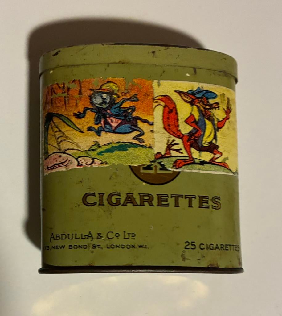 Abdla Cigarettes. Olijfgroen Sigarettenblikje uit ca  1920!, Ophalen of Verzenden