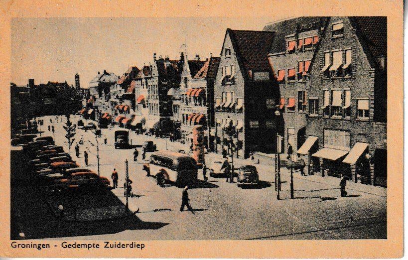 GRONINGEN - GEDEMPTE ZUIDERDIEP, Verzamelen, Ansichtkaarten | Nederland, Gelopen, Groningen, 1940 tot 1960, Ophalen of Verzenden