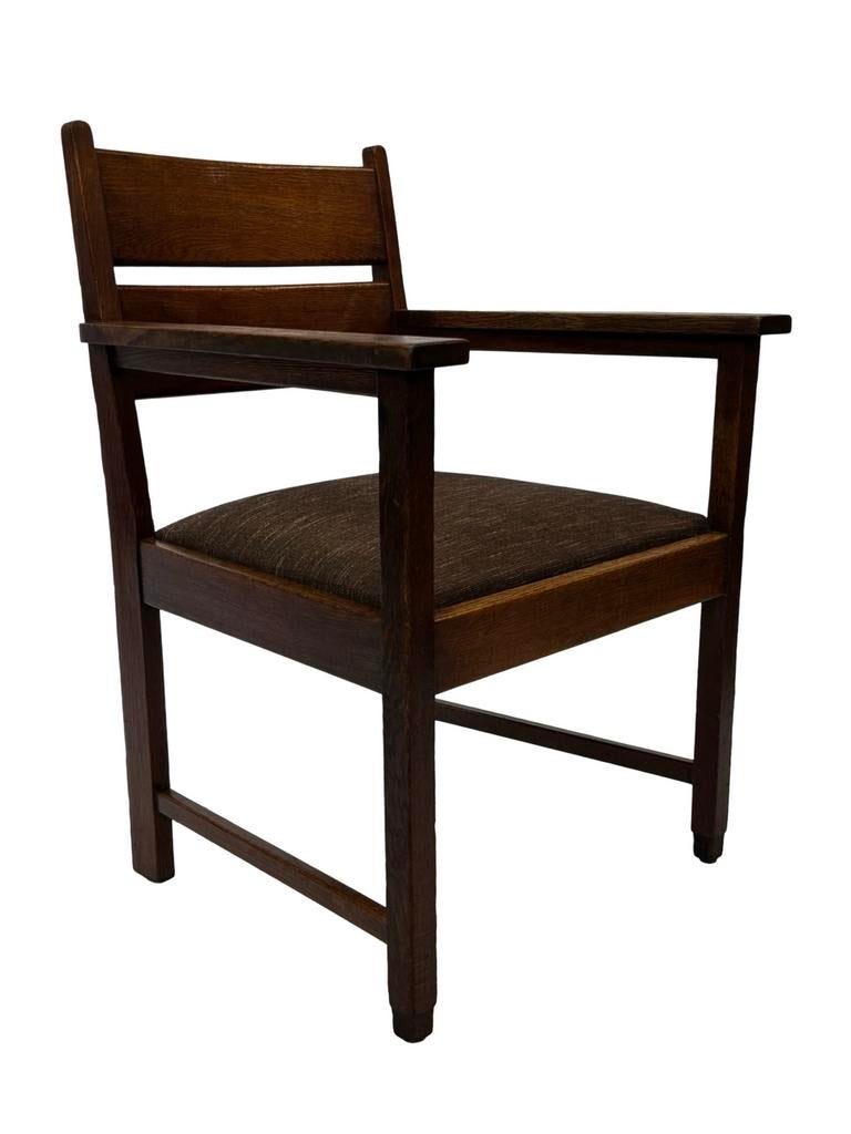 Art Deco fauteuil stoel eiken minimalist design, Art deco, Minder dan 75 cm, Zo goed als nieuw, Art deco