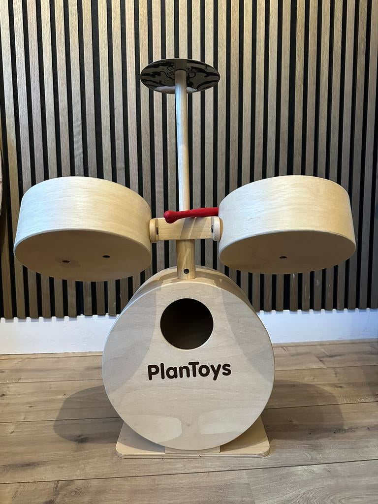 PlanToys Houten Drumstel - Wooden Drum Set, Kinderen en Baby's, Speelgoed | Houten speelgoed, Ophalen, Zo goed als nieuw